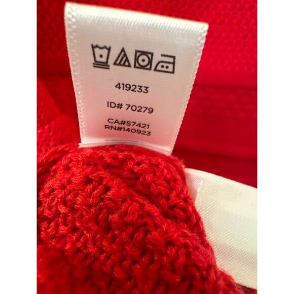 Ann Taylor LOFT Red Long Sleeve Sweater Stripe Pattern 100% Cotton Size Small - Picture 9 of 9